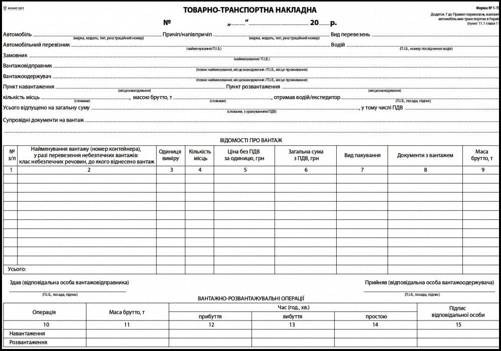 Товарно-транспортна накладна А4 універсальний 100шт самокопіювальний БС0021