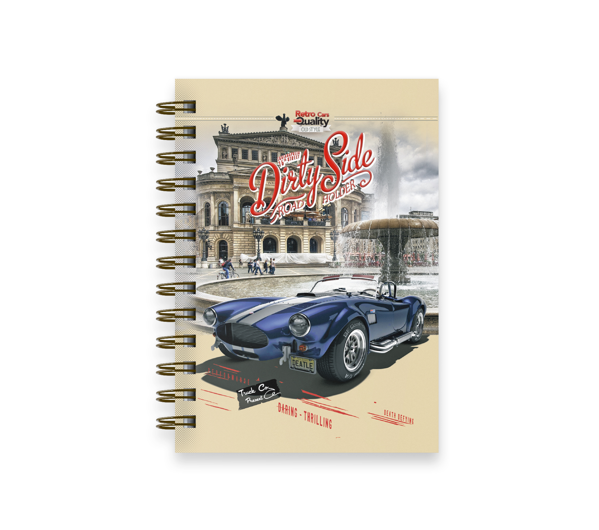 Блокнот Аркуш кл боковая спираль кремовый блок В6 120лист Retro Car 1В1705