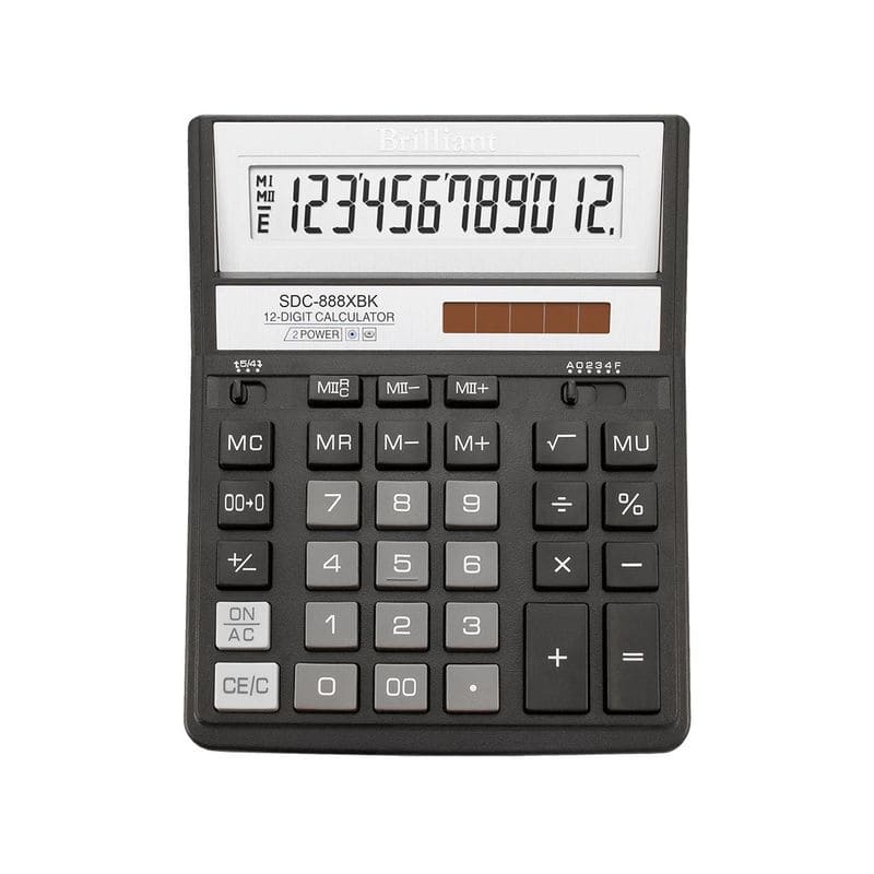 Калькулятор Brilliant 12-розрядний 158х203х31мм чорний SDK-888XBK