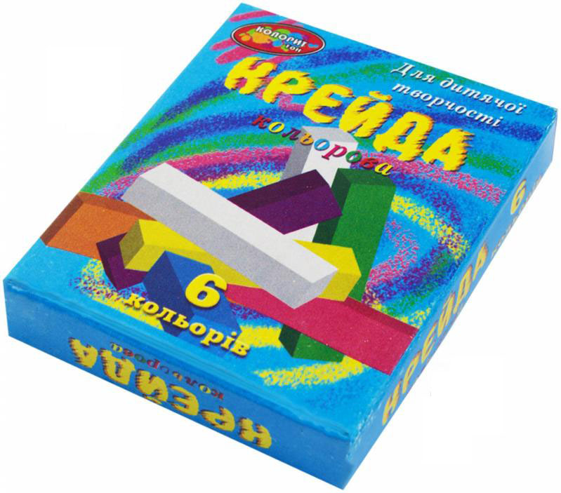 Крейда кольорова Колорит тон квадратна 6 кольорів КК-1406