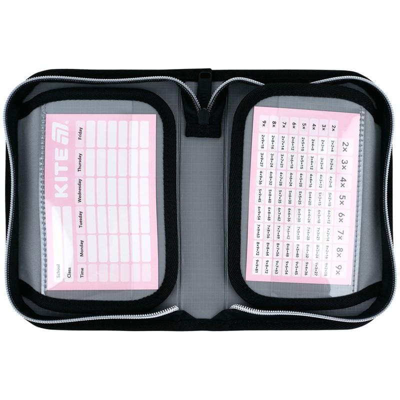 Пенал Kite 1 отделение 2 отворота без наполнения Black&Silver K26-622-5 Под заказ