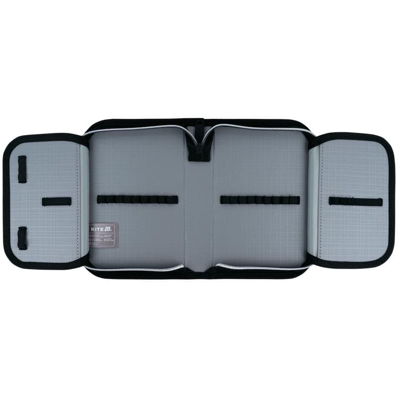 Пенал Kite 1 отделение 2 отворота без наполнения Black&Silver K26-622-5 Под заказ