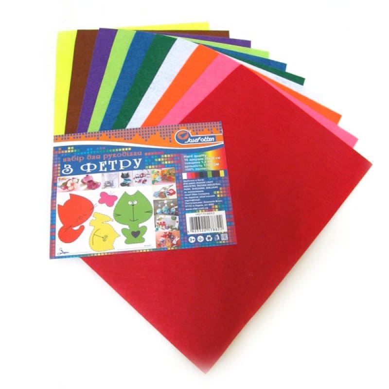 Фетр Josef Otten HARD 170GSM 10 PC OPP A4 1,2мм 170HQMIX3