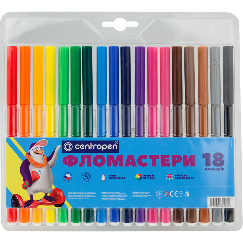 Фломастеры Centropen Птицы 18цв CN7790/18