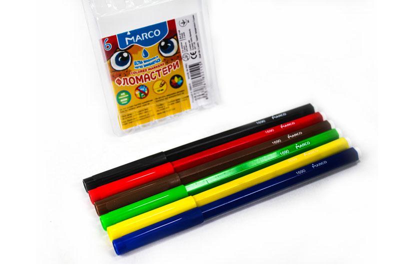 Фломастери Marco 6кол Super Washable 1690-6
