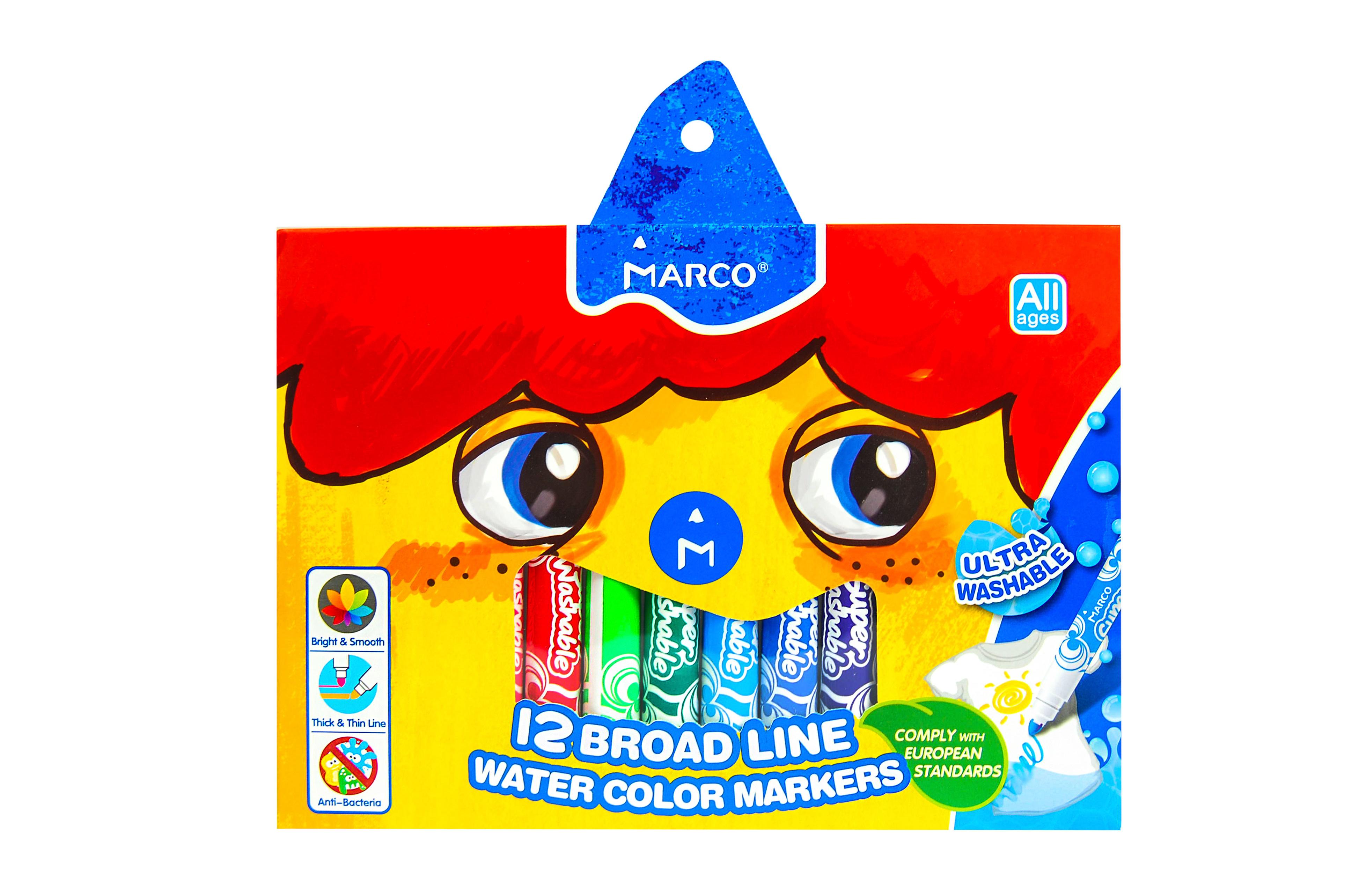 Фломастери Marco 12кол Super Washable Jumbo1632-12CB