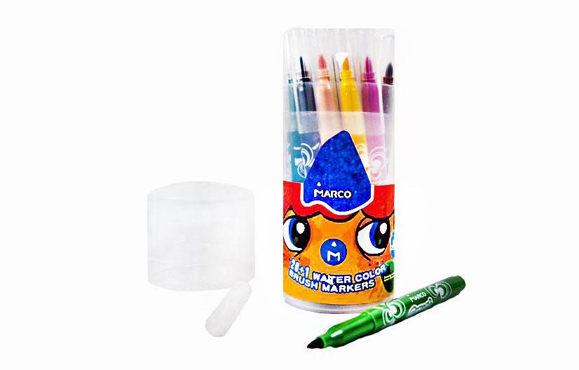 Фломастери-пензлики Marco 21кол у банці Super Washable 1633-21PD