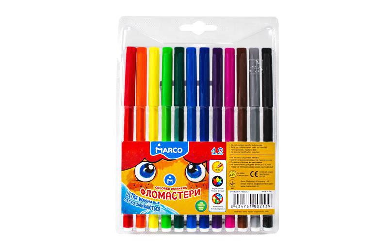 Фломастери Marco 12кол Super Washable 1690-12