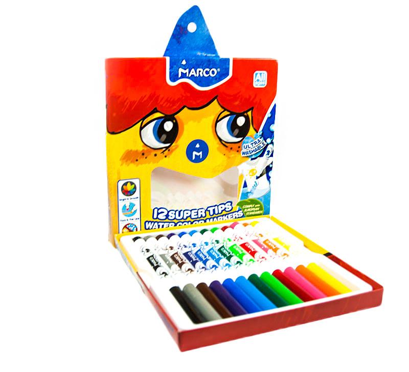 Фломастери Marco 12кол Super Washable 1630-12CB