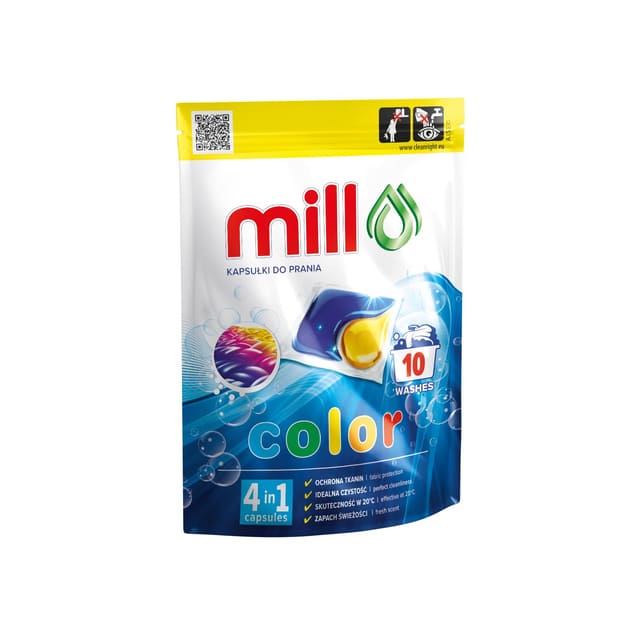 Капсулы для стирки MILL 10шт Color