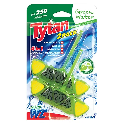Туалетний ароматизатор чотирьохфазний TYTAN 45г Green Water 4в1 51321