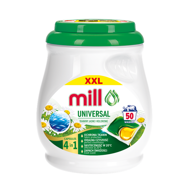 Капсулы для стирки MILL Универсальные 50шт
