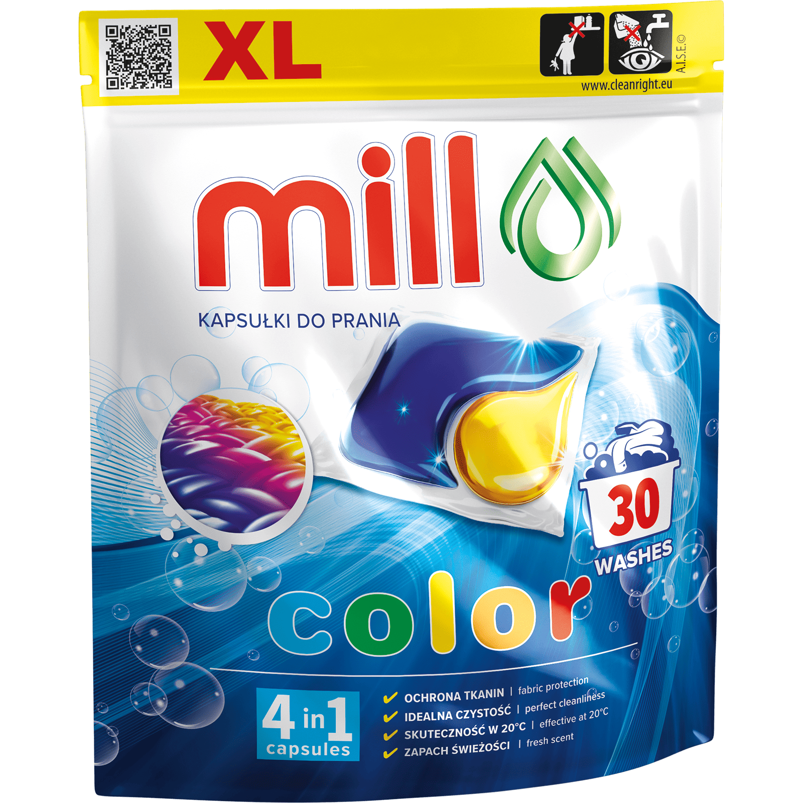 Капсулы для стирки MILL 30шт Color