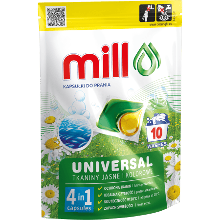 Капсулы для стирки MILL 10шт Универсальные