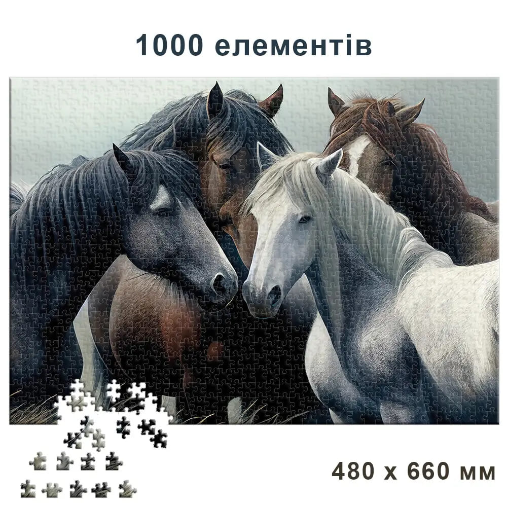 Пазлы Энергия плюс 1000 элементов Прекрасные лошади