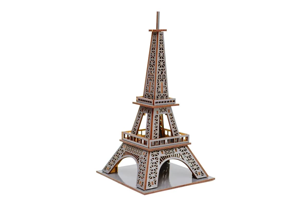 Конструктор дерев'яний 3D PuzzleOK Ейфелева вежа 58 елементів картонна коробка Puz-00925