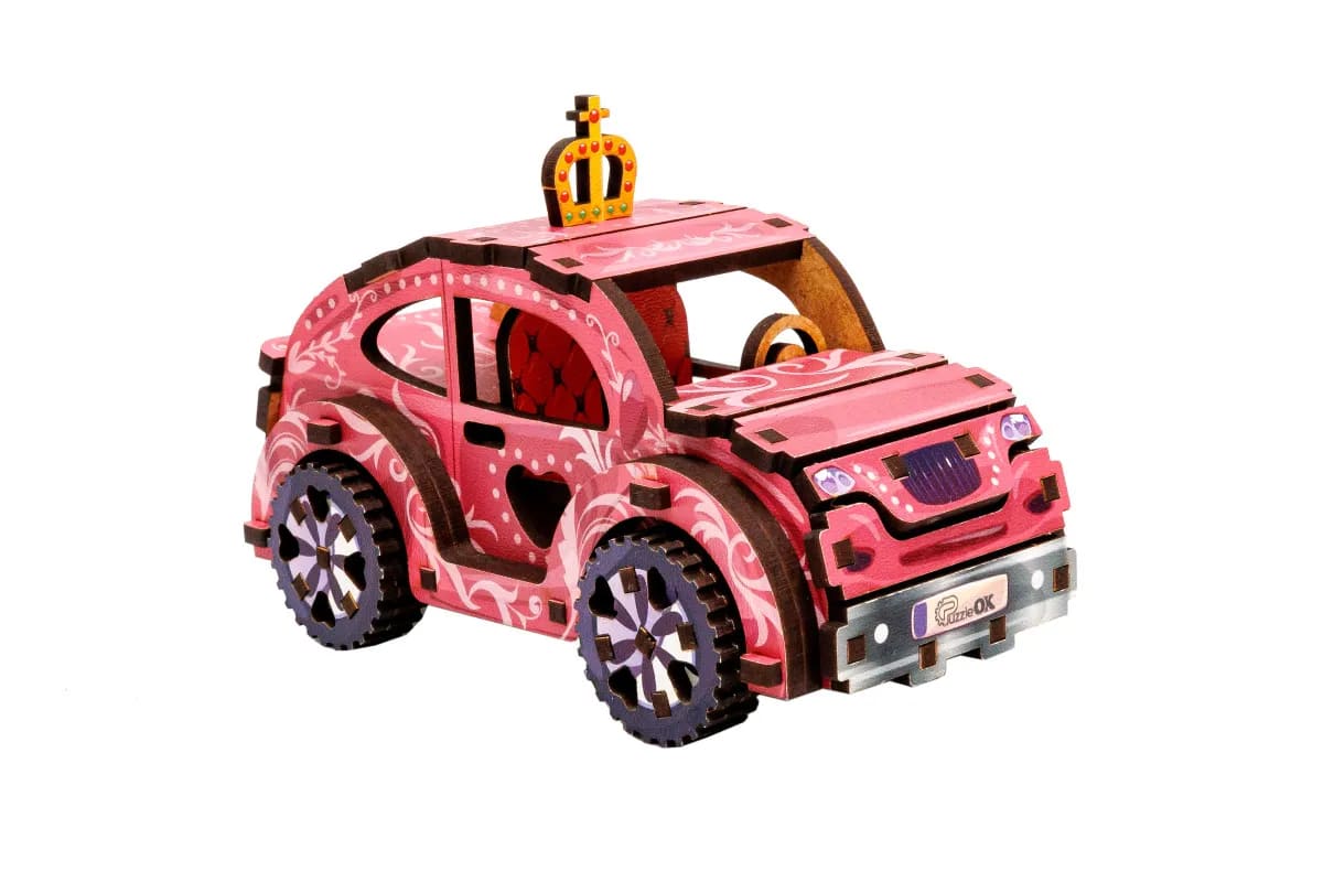 Конструктор дерев'яний 3D PuzzleOK TURBO PRINCESS 70 елементів пакет Puz-00969