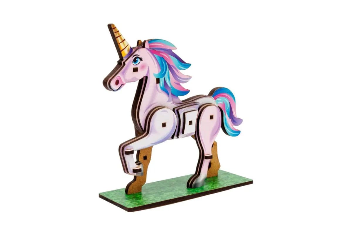 Конструктор дерев'яний 3D PuzzleOK TURBO UNICORN 29 елементів пакет Puz-00970
