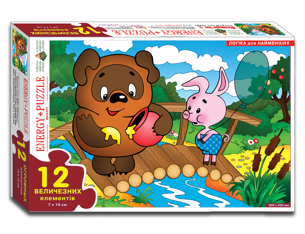 Игра-пазл Винни-Пух 12 элементов в коробке