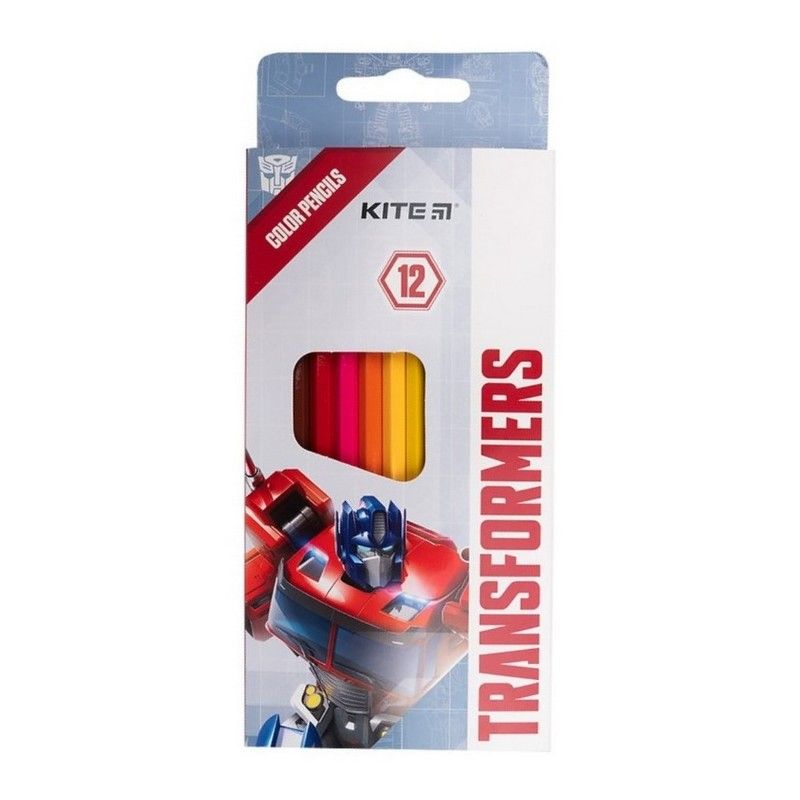 Карандаши цветные Kite 12цв Transformers TF21-051