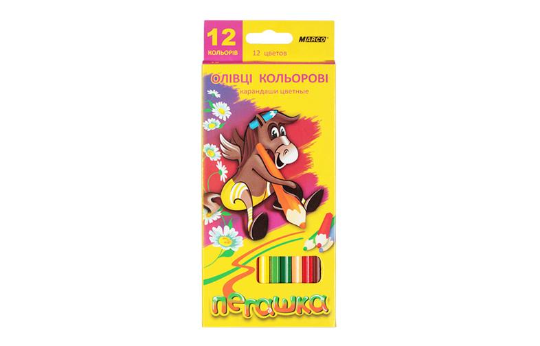 Олівці кольорові Marco 12кол Пегашка 1010-12CB