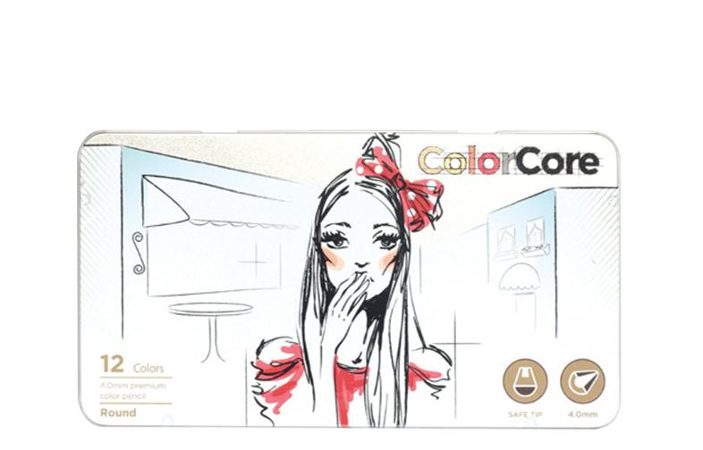 Карандаши цветные Marco 12цв в металлическом пенале Colorcore 3130-12TN-B