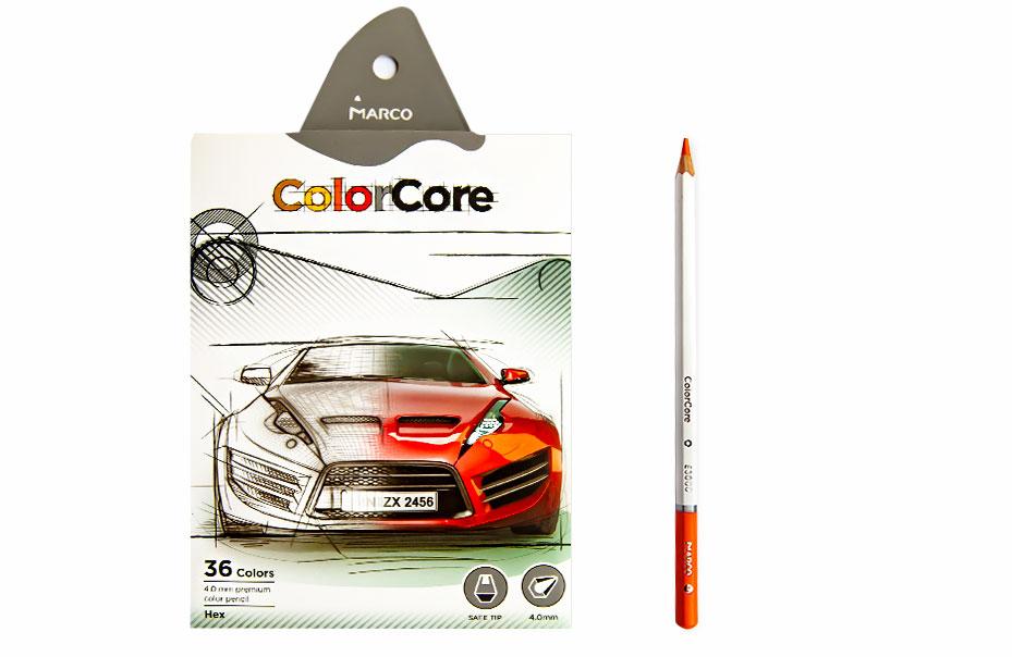 Олівці кольорові Marco 36кол ColorCore 3000-36CB-A