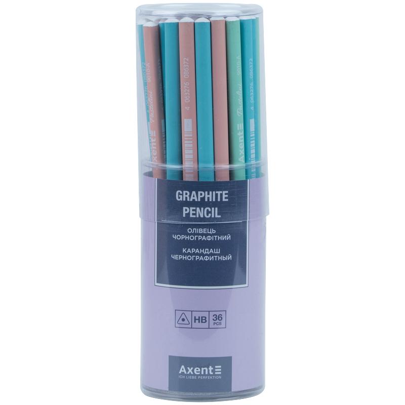 Олівець графітний Pastelini Axent НВ 36шт 9010