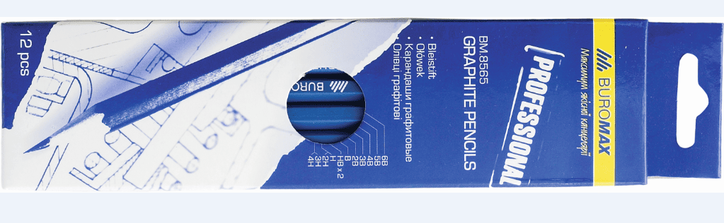Карандаши для чертежа BUROMAX 12шт PROFESSIONAL BM.8565