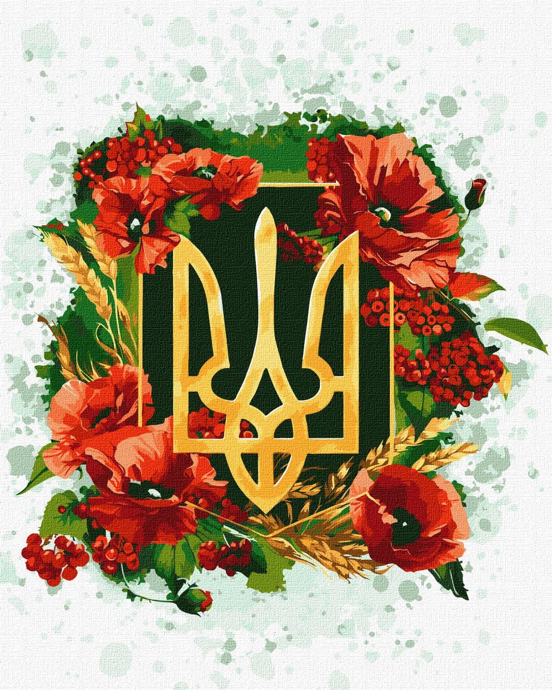 Набір для розпису по номерах Ідейка Квітучий тризуб 40х50см КНО5009