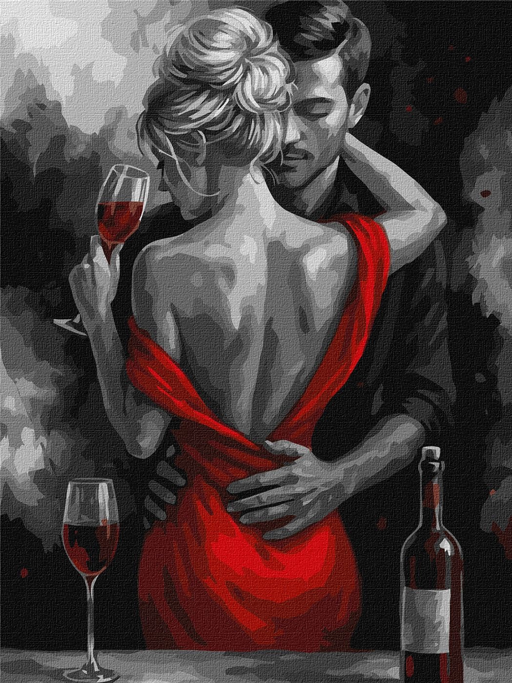 Набір для розпису по номерам Ідейка Червоне кохання 30х40см КНО8697