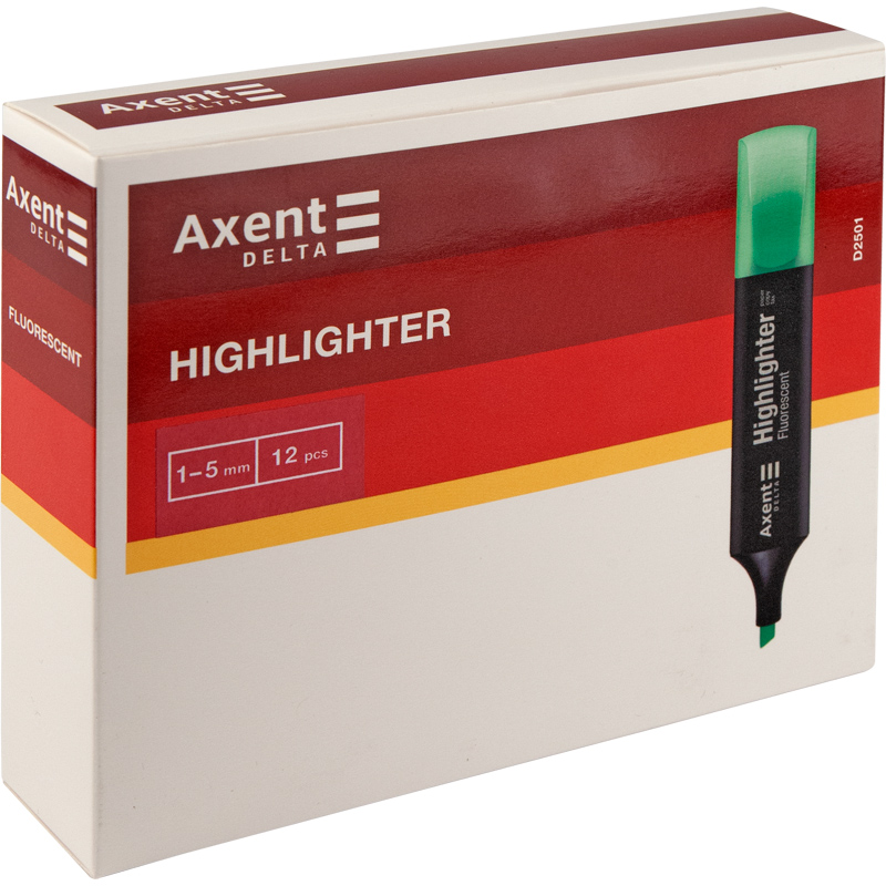 Маркер Highlighter Delta by Axent 1-5мм жовтий D2501-08