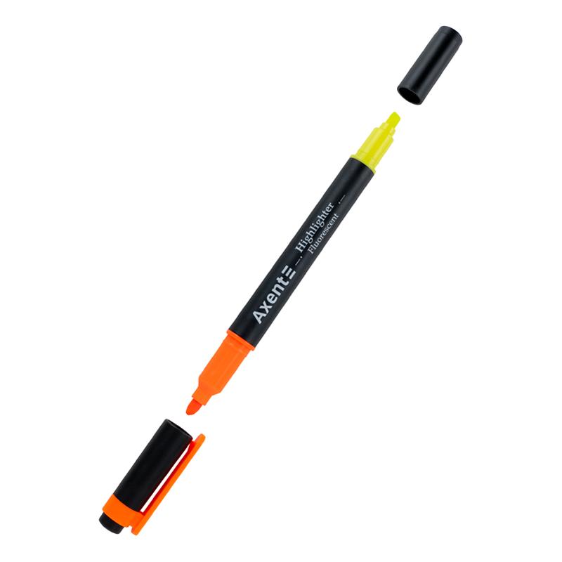 Маркер Highlighter Dual Delta by Axent 2-4 мм оранжевый и желтый 2534-12-A