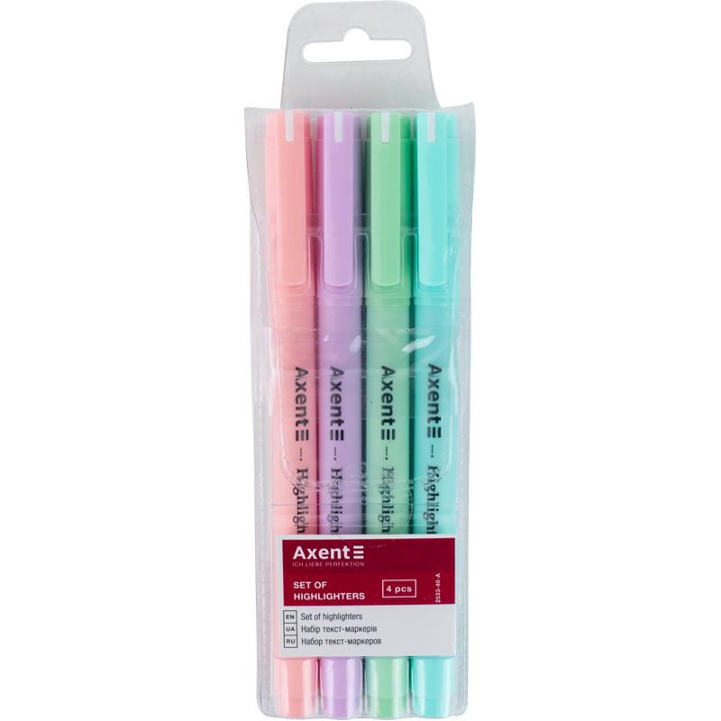 Набор маркеров Highlighter Pastel AXENT 2-4мм 4шт 2533-40-A