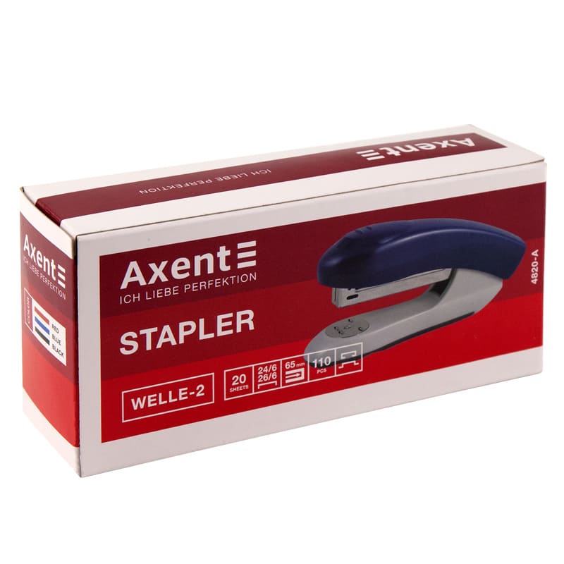 Степлер Welle-2 Axent №24 20арк чорний 4820-01-А