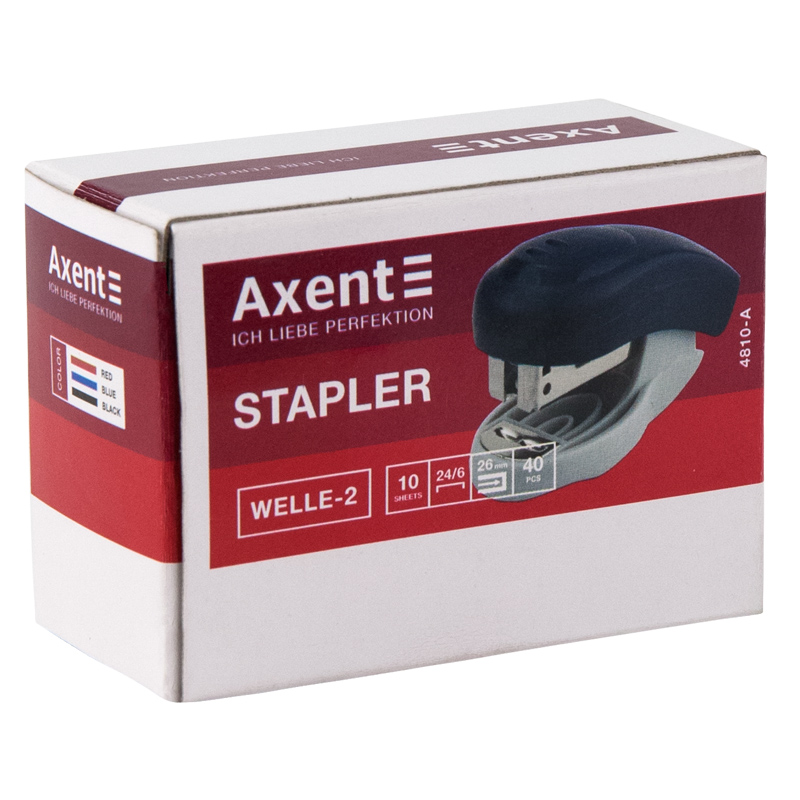 Степлер Welle-2 Axent №24 10арк синій 4810-А