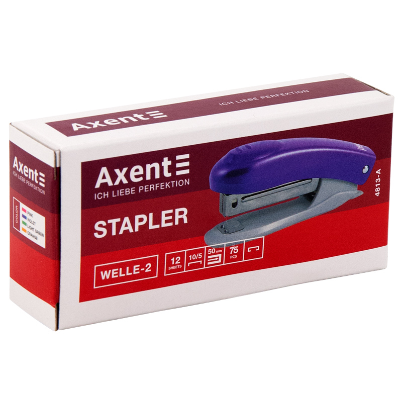 Степлер Welle-2 Axent №10 12л фиолетовый 4813-11-A