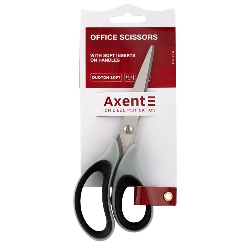 Ножницы Axent 165мм Duoton серо-черные AX6101-01