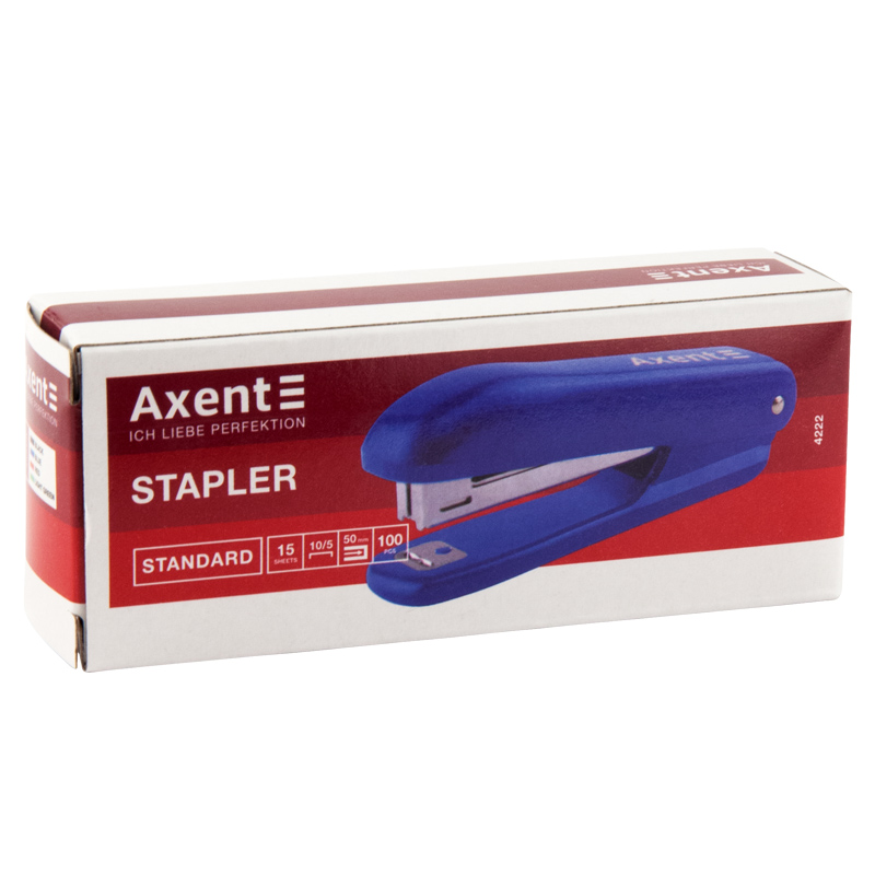 Степлер Standart Axent №10 15арк синій 4222-02-А