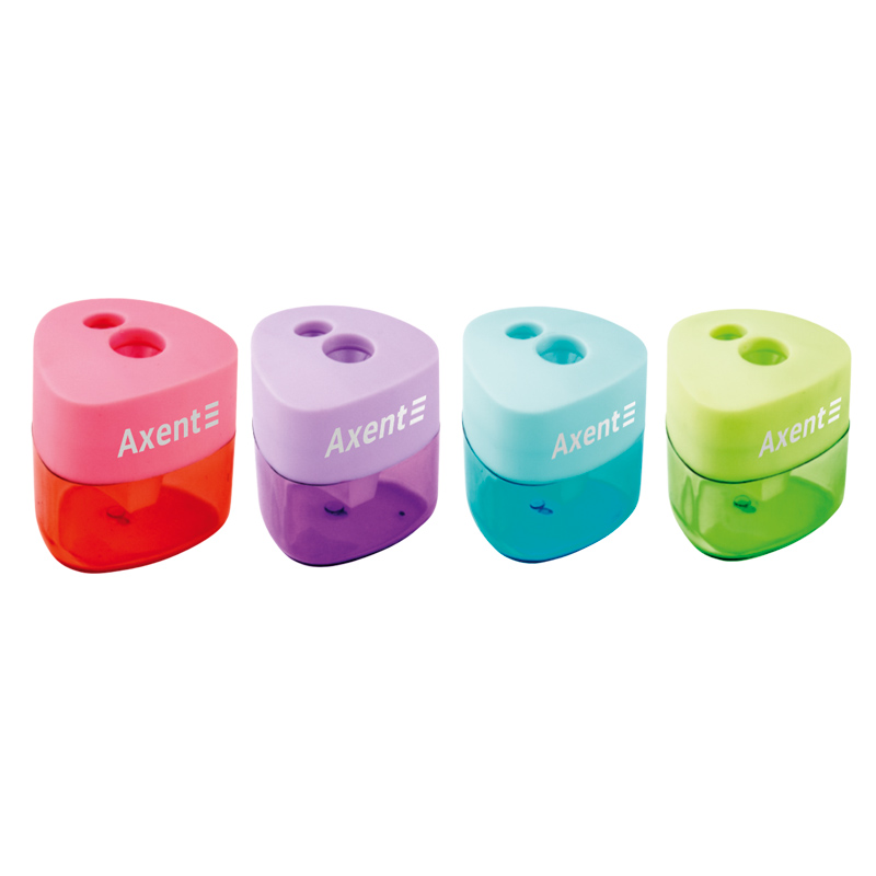 Чинка з контейнером Pastel soft Axent два леза 8мм та 12мм 1157-A