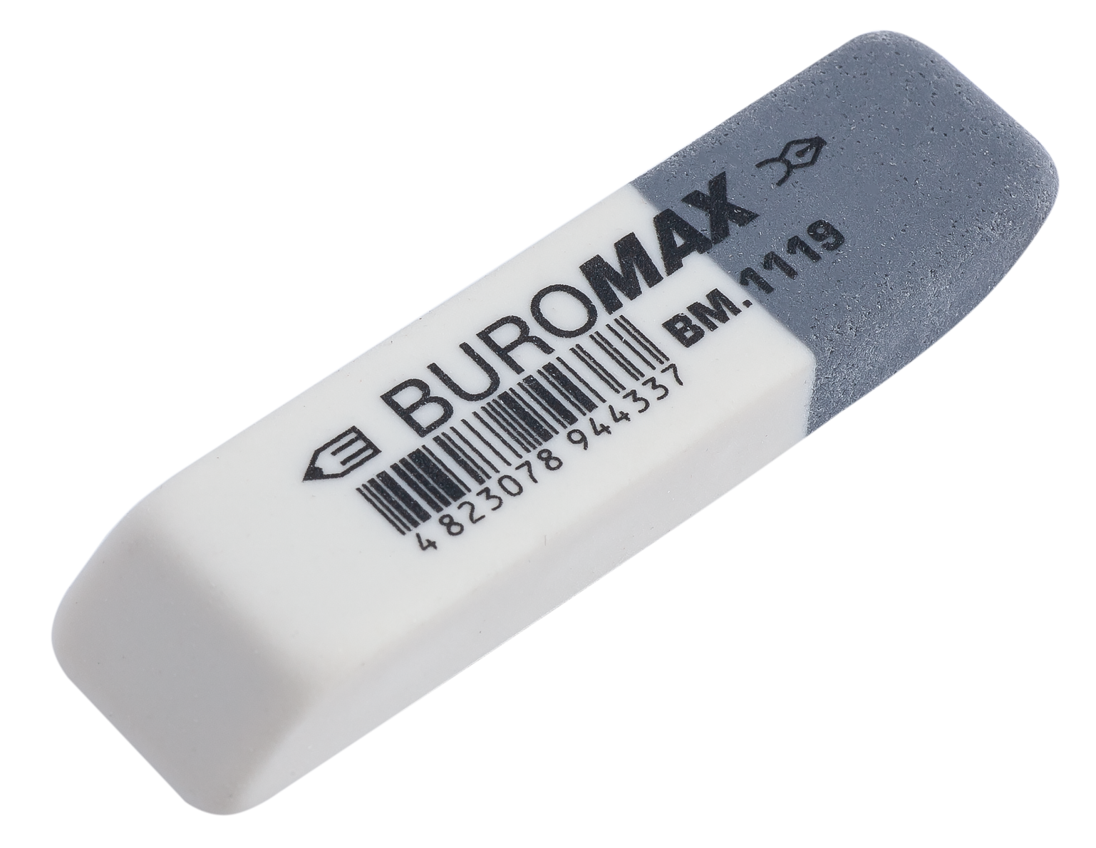 Ластик BUROMAX 55х14х8мм двойной бело-серый M BM.1119