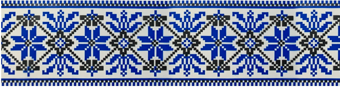 Клейка стрічка ВuroMax 48Х35 Вишиванка синя BM.7007-68