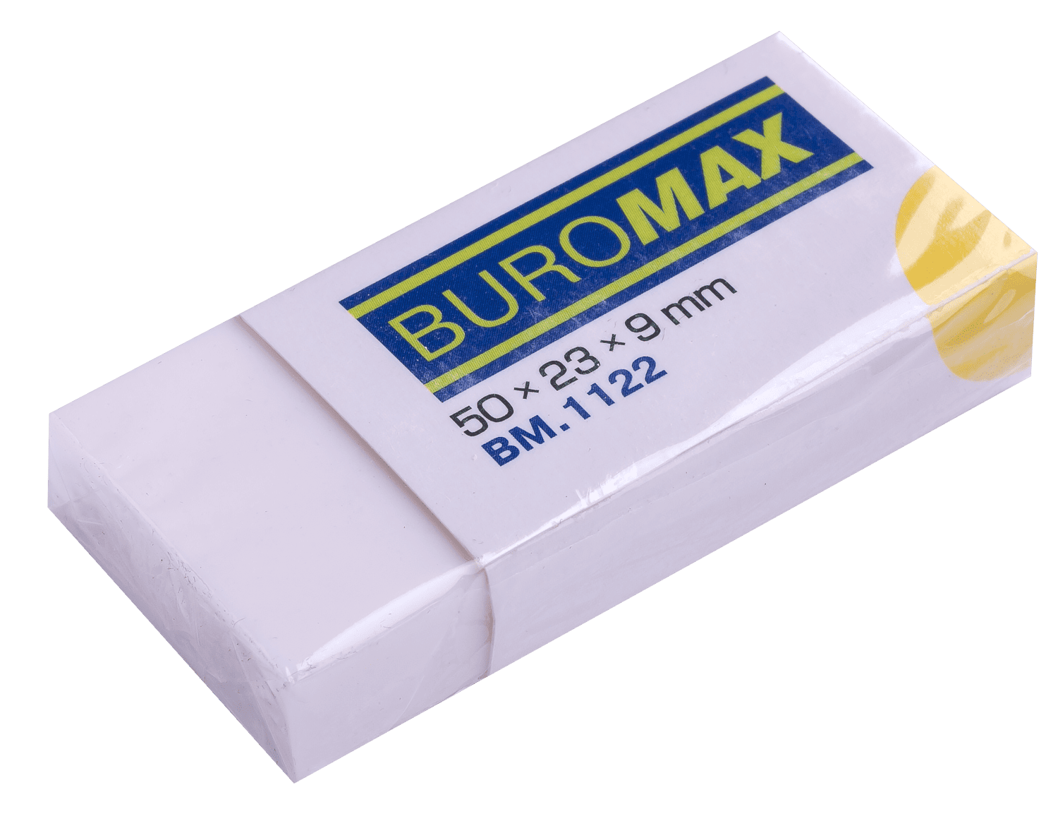 Ластик BUROMAX прямоугольный 50х23х9мм мягкий в индивидуальной обертке белая BM.1122
