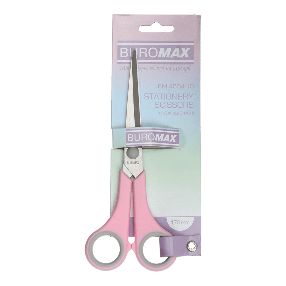 Ножиці BUROMAX прогумовані ручки 17см ВМ.4504