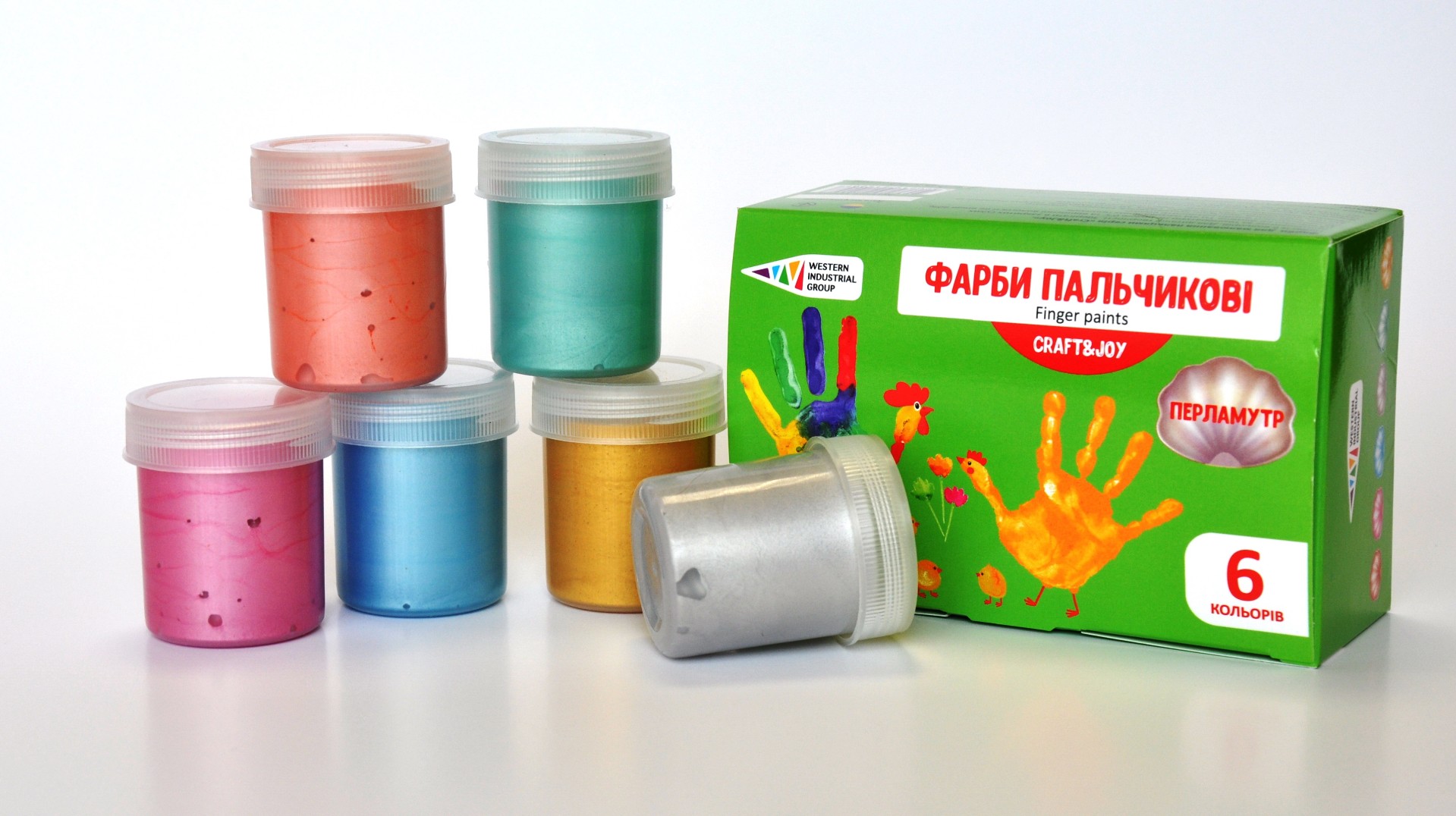 Пальчикова фарба Гамма CRAFT&JOY 6кол 40мл перламутр 322075/Cr