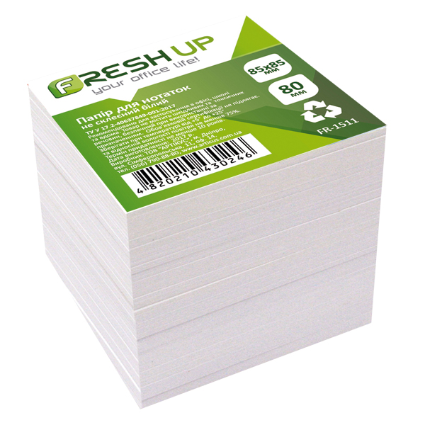 Блок паперу Premium Fresh Up білий 85х85мм 800арк не проклєен FR-1511
