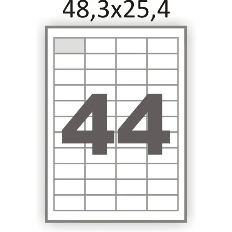 Этикетки самоклеящиеся Leader А4 44шт 48.5х25.4мм 100л LR1285