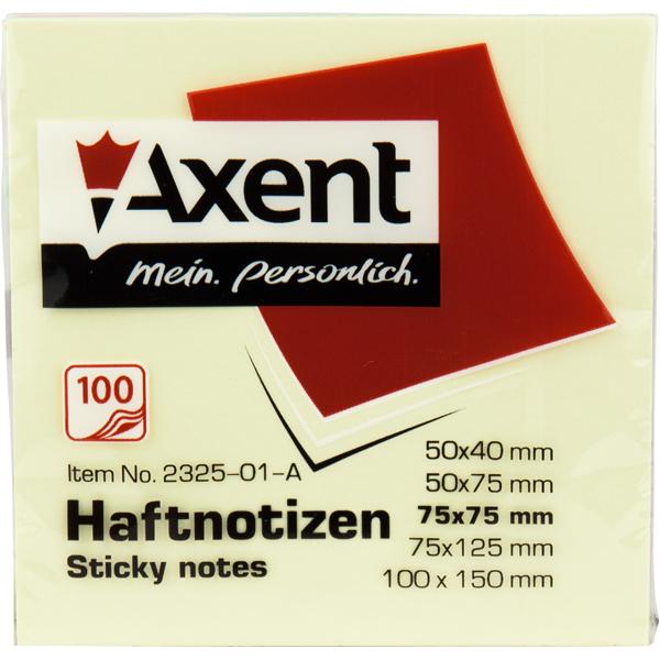 Стикеры Axent 75х75мм 100л блок-микс пастель 2325-01-А