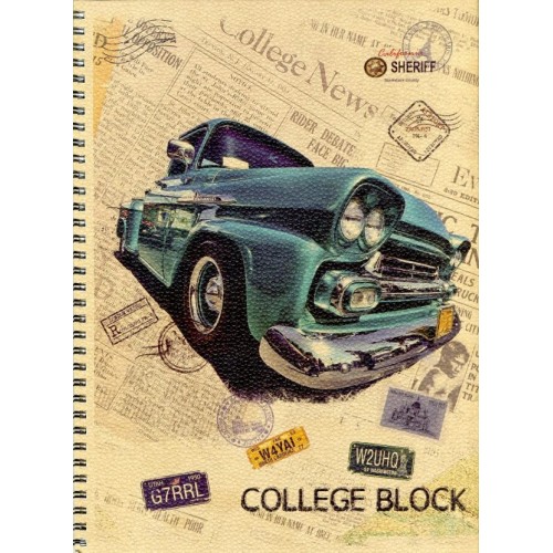 Блокнот Графіка А4 College-block 80арк клітинка бічна спіраль KRAFT KL4180K