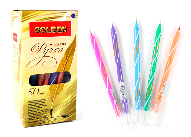 Ручка масляна Golden Cheers синя 014171